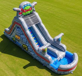 T8-7371 Escorregador Aquático Inflável Tema Tartarugas Ninja