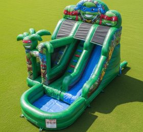 T8-7373 Escorregador Aquático Inflável Tema Tartarugas Ninja