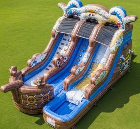 T8-7377 Escorrega Aquático Inflável com Tema de One Piece