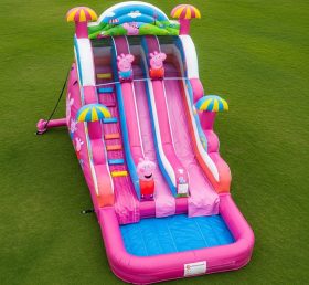 T8-7388 Escorrega Aquático Inflável com Tema da Peppa Pig