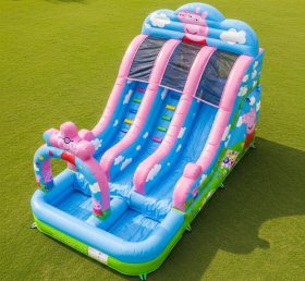 T8-7389 Escorrega Aquático Inflável com Tema Peppa Pig