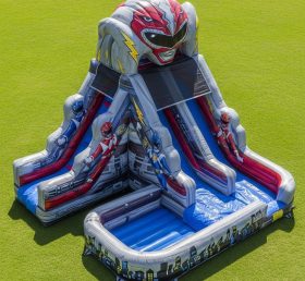 T8-7418 Escorrega Aquático Inflável com Tema dos Power Rangers