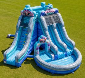 T8-7450 Escorrega Aquático Inflável com Tema Shimmer & Shine