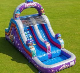 T8-7451 Escorrega Aquático Insuflável com Tema Shimmer & Shine