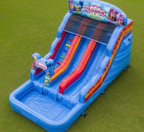 T8-7452 Escorrega Aquático Inflável com Tema Shimmer & Shine