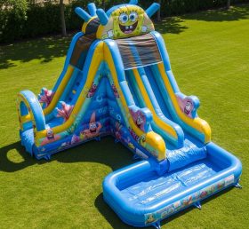 T8-7482 Escorregador Aquático Inflável Tema Bob Esponja