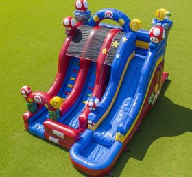 T8-7512 Escorregador Inflável Aquático com Tema Super Mario
