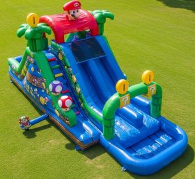 T8-7513 Escorrega Aquático Inflável com Tema Super Mario