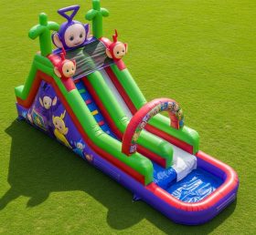 T8-7517 Escorregador Inflável Aquático com Tema dos Teletubbies
