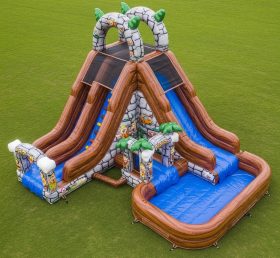 T8-7525 Escorregador Aquático Inflável Temático dos Flintstones