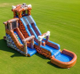 T8-7527 Escorregador Aquático Inflável Temático dos Flintstones