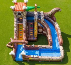 T8-7528 Escorregador Aquático Inflável Temático dos Flintstones