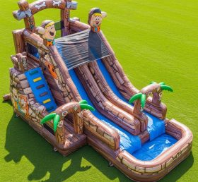 T8-7531 Escorregador Aquático Inflável Temático dos Flintstones