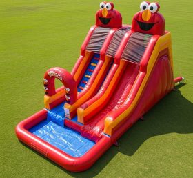 T8-7563 Escorrega Aquático Inflável com Tema Tickle Me Elmo