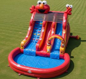 T8-7564 Escorrega de Água Inflável com Tema Tickle Me Elmo