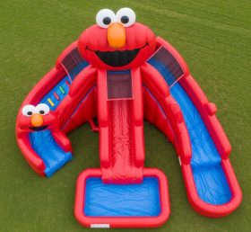 T8-7565 Escorrega Aquático Inflável com Tema Tickle Me Elmo