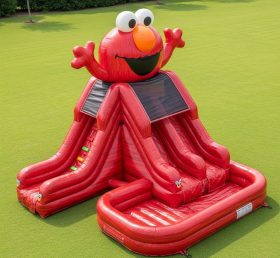 T8-7567 Escorregador Aquático Inflável com Tema Tickle Me Elmo