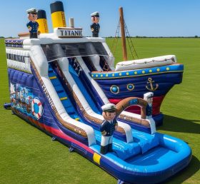 T8-7579 Escorregador Aquático Inflável Tema Titanic