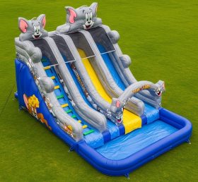 T8-7582 Escorrega Aquático Inflável com Tema Tom e Jerry