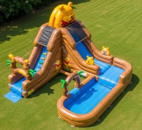 T8-7604 Escorrega Aquático Inflável com Tema do Winnie the Pooh