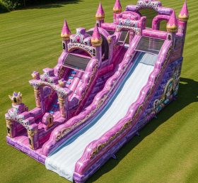T8-8746 Escorregador Seco Inflável com Tema de Castelo de Princesa
