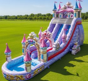 T8-8773 Escorrega Aquático Inflável Castelo de Princesa