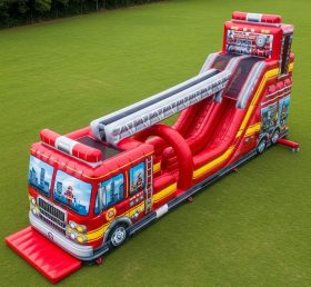 T8-8942 Escorregador Inflável com Tema de Caminhão de Bombeiros