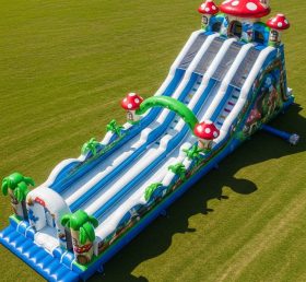 T8-8957 Escorregador Inflável Cogumelo dos Smurfs