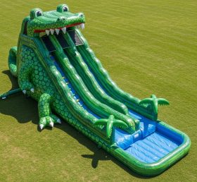 T8-9235 Escorrega de Água Inflável Crocodilo