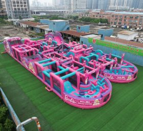 CR2-10 Pista de Obstáculos Gigante Inflável Tema Barbie Desafiante