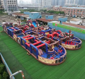 CR2-101 Corrida Desafiadora com Tema Piratas Gigante Pista de Obstáculos Inflável