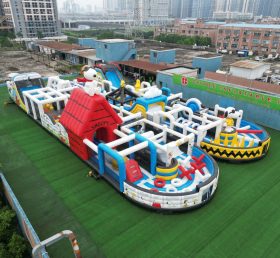 CR2-112 Corrida Desafiadora com Tema do Snoopy Gigante Pista de Obstáculos Inflável