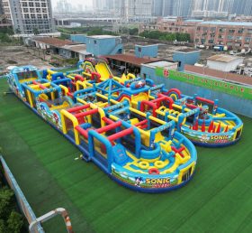 CR2-118 Corrida Desafiadora com Tema Sonic Gigante Pista de Obstáculos Inflável