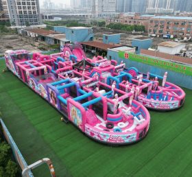 CR2-12 Pista de Obstáculos Gigante Inflável Temática da Barbie