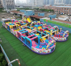 CR2-177 Pista de Obstáculos Inflável Gigante com Tema de Aniversário Desafiadora