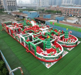 CR2-183 Pista de Obstáculos Gigante Inflável com Tema de Natal Desafiadora