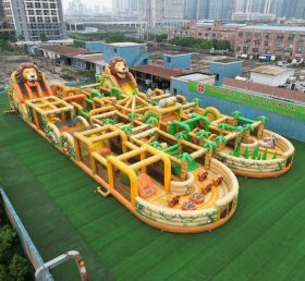 CR2-207 Corrida Desafiadora com Tema de Leão Gigante Percurso de Obstáculos Inflável