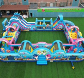 CR2-264 Percurso Desafiador Gigante Inflável com Tema Baby Shark