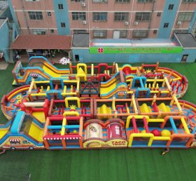 CR2-296 Pista Desafiadora com Tema de Caminhões de Comida Gigante Inflável de Obstáculos