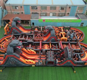 CR2-299 Pista de Obstáculos Inflável Gigante com Tema Godzilla Desafiadora