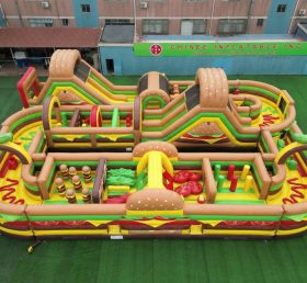 CR2-303 Pista de Obstáculos Gigante Inflável com Tema de Hambúrguer