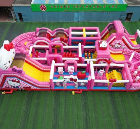 CR2-349 Corrida Desafiadora com Tema Hello Kitty Gigante Percurso de Obstáculos Inflável