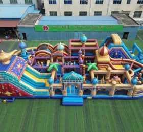 CR2-354 Corrida Desafiadora com Tema Aladdin Gigante Pista de Obstáculos Inflável