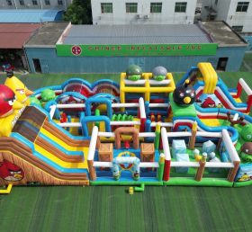 CR2-359 Pista de Obstáculos Gigante Inflável Desafiadora com Tema Angry Birds