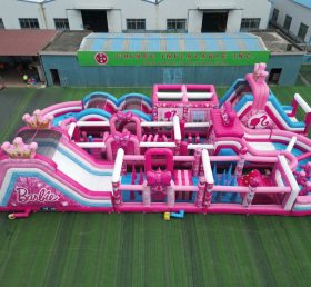 CR2-361 Corrida Desafiante Temática da Barbie Gigante Pista de Obstáculos Inflável