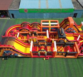 CR2-364 Corrida Desafiadora Temática Monstro Flamejante Gigante Pistas de Obstáculos Infláveis