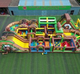 CR2-366 Curso de Obstáculos Inflável Gigante com Tema Ursos Boonie Desafio de Corrida