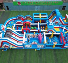 CR2-378 Pista de Obstáculos Gigante Inflável Desafiadora com Tema Doraemon