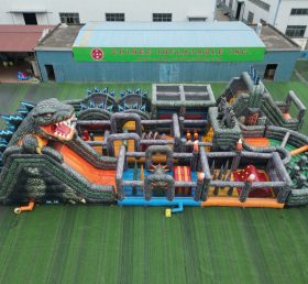 CR2-388 Pista de Obstáculos Gigante Inflável Desafiadora com Tema Godzilla