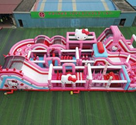CR2-391 Corrida Desafiadora Tema Hello Kitty Gigante Pista de Obstáculos Inflável